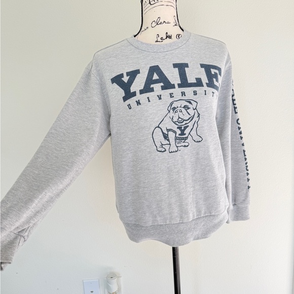 YALE University Auth.Sweatshirt Bulldog Football Collegiate Sz XS Oversized Fan - Picture 11 of 14